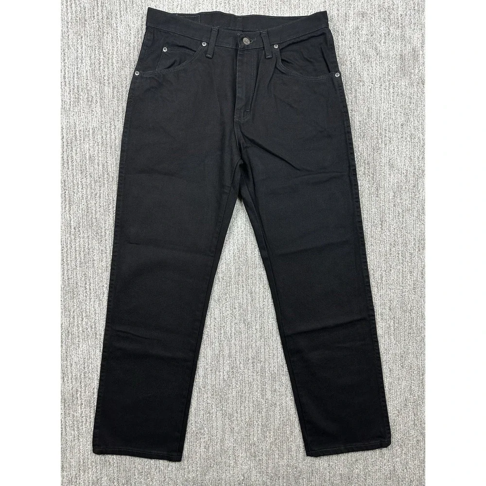 Wrangler Mens 33x30 Five Star Premium Denim Regular Fit U Shape Black Jeans NWT